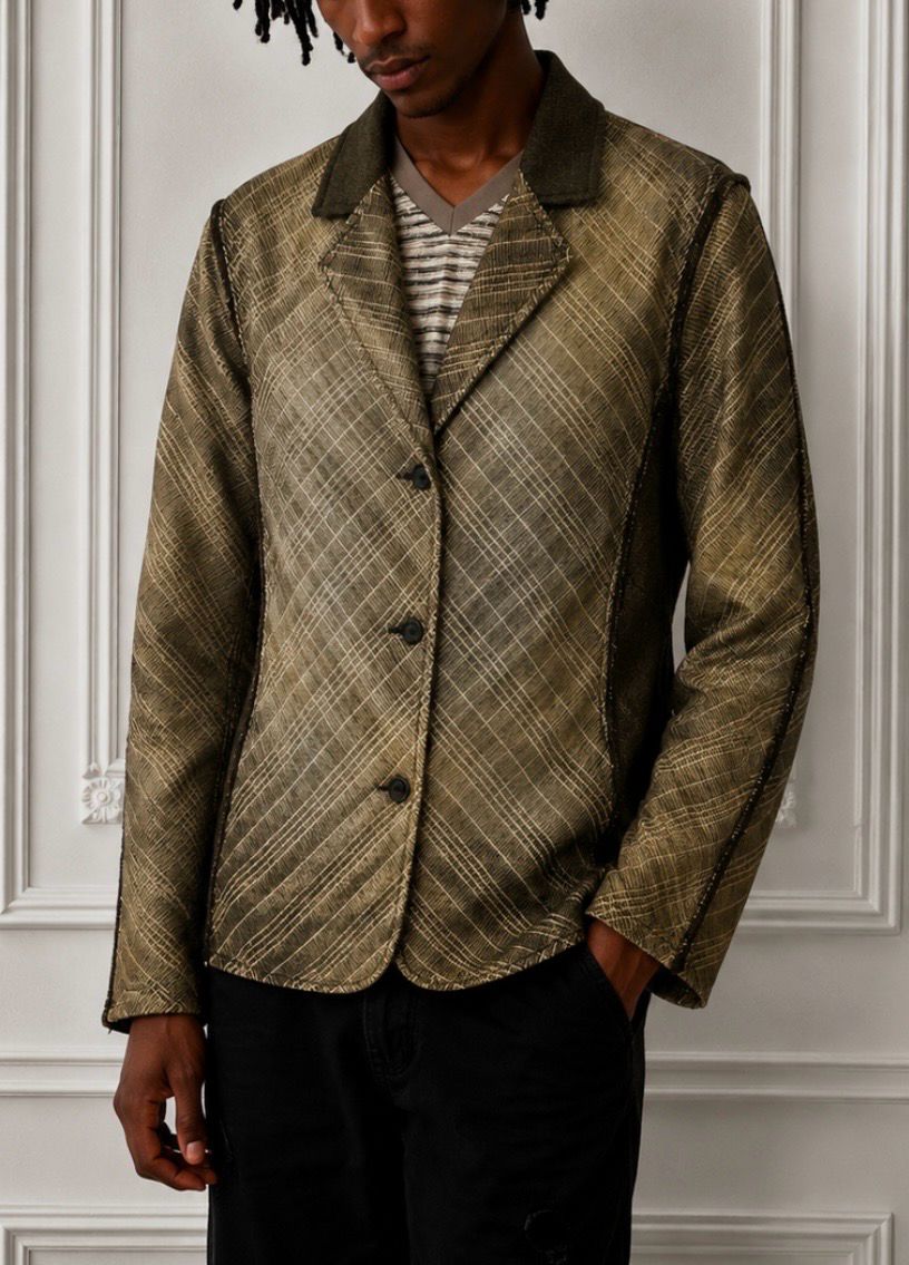 Cavalli 2000s Inside-Out Textured Velvet Blazer