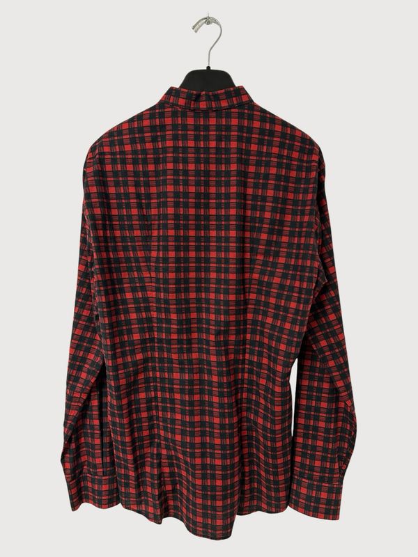 Saint Laurent Paris by Hedi Slimane FW2016 Plaid Officer Collar Shirt