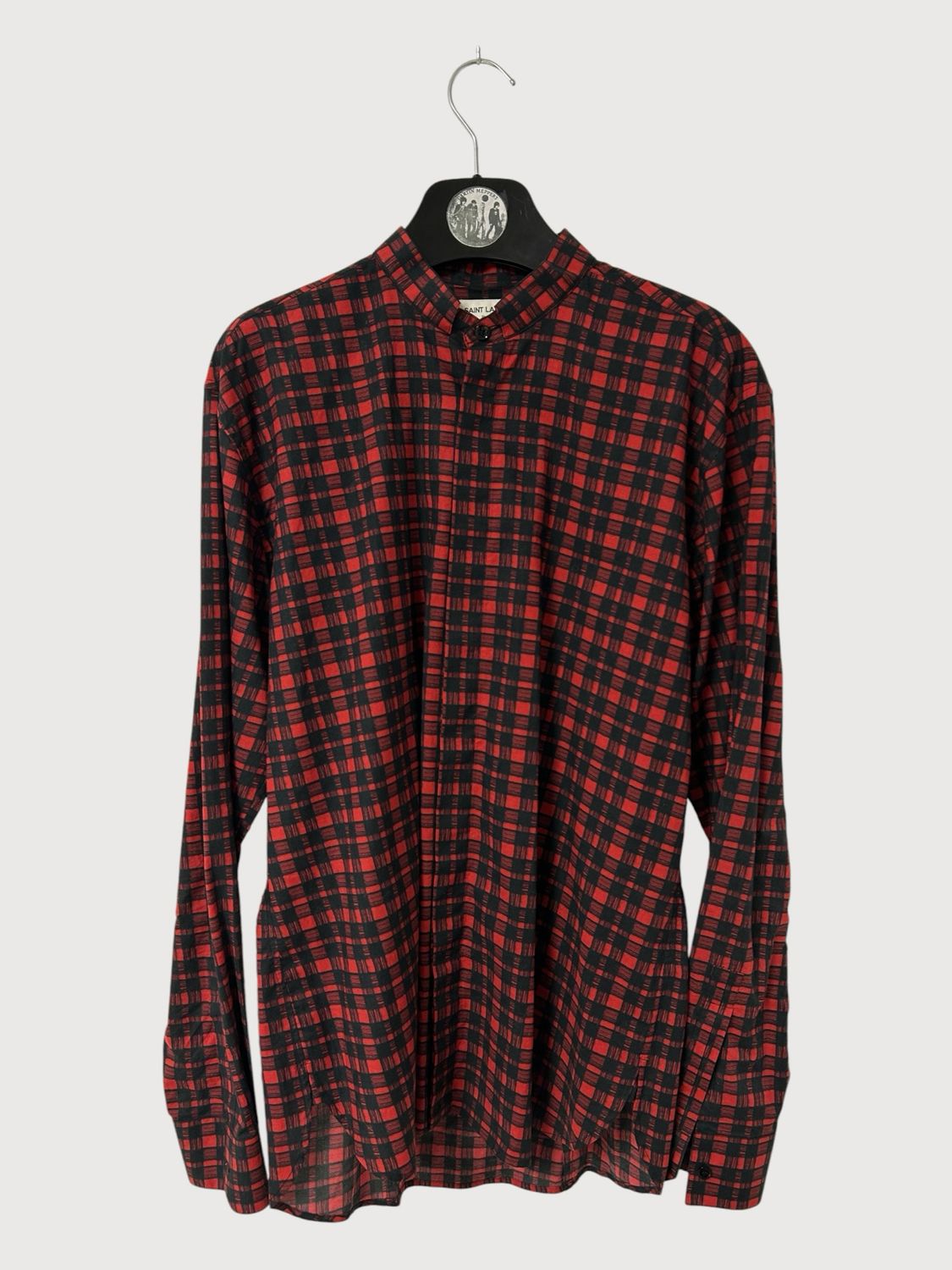 Saint Laurent Paris by Hedi Slimane FW2016 Plaid Officer Collar Shirt