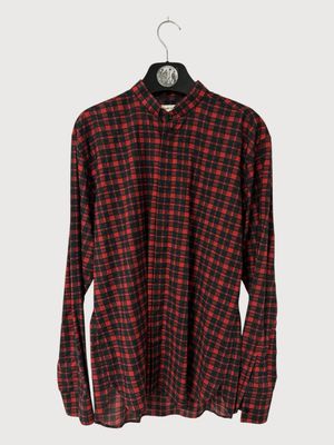 Saint Laurent Paris by Hedi Slimane FW2016 Plaid Officer Collar Shirt