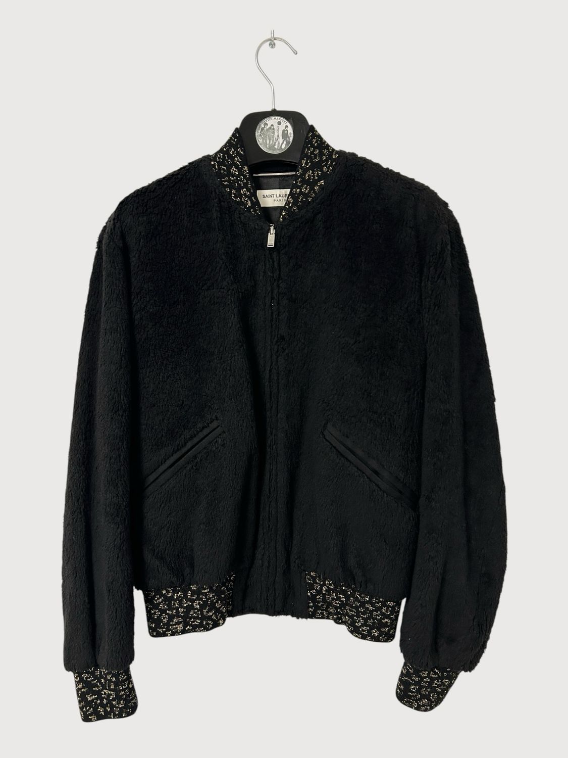 Saint Laurent Paris by Anthony Vaccarello FW2018 Sample Gold Babycat Fur Bomber Jacket