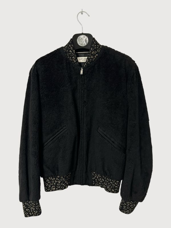 Saint Laurent Paris by Anthony Vaccarello FW2018 Sample Gold Babycat Fur Bomber Jacket