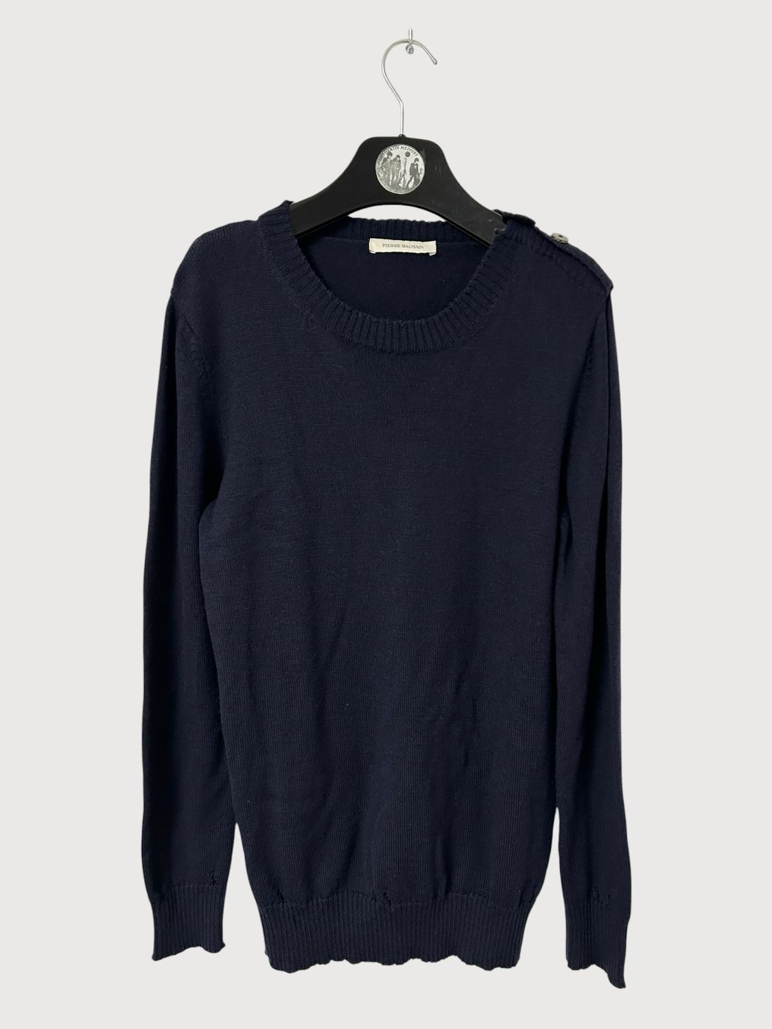 Balmain  2013 Distressed Button Shoulder Knit