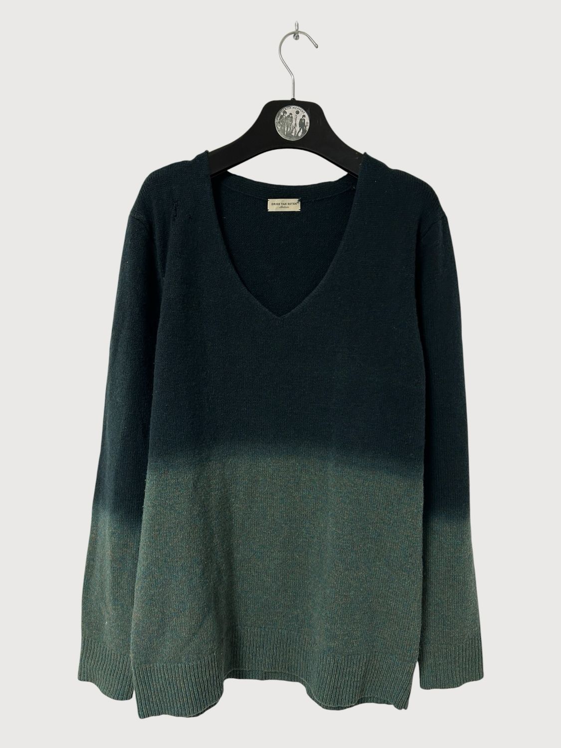 Dries Van Noten FW2004 Ombre V-Neck Wool Knit
