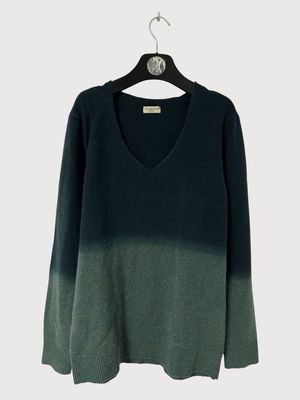 Dries Van Noten FW2004 Ombre V-Neck Wool Knit
