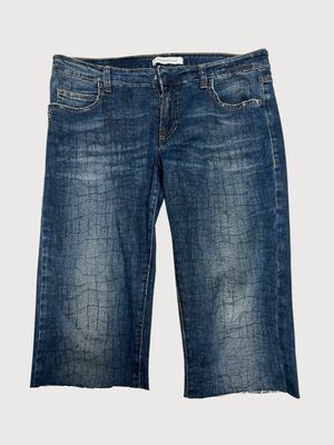 Balmain 2012 Croc Print Denim Shorts