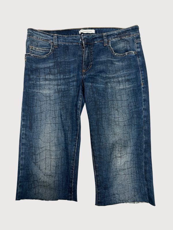 Balmain 2012 Croc Print Denim Shorts