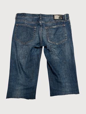 Balmain 2012 Croc Print Denim Shorts