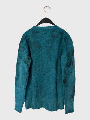 Gucci by Alessandro Michele FW2018 Teal Mohair Knit Sweater