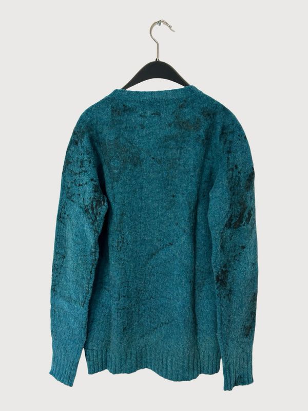 Gucci by Alessandro Michele FW2018 Teal Mohair Knit Sweater