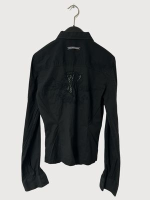 Jean Paul Gaultier 2000s Rhinestone Corset Embroidered Shirt