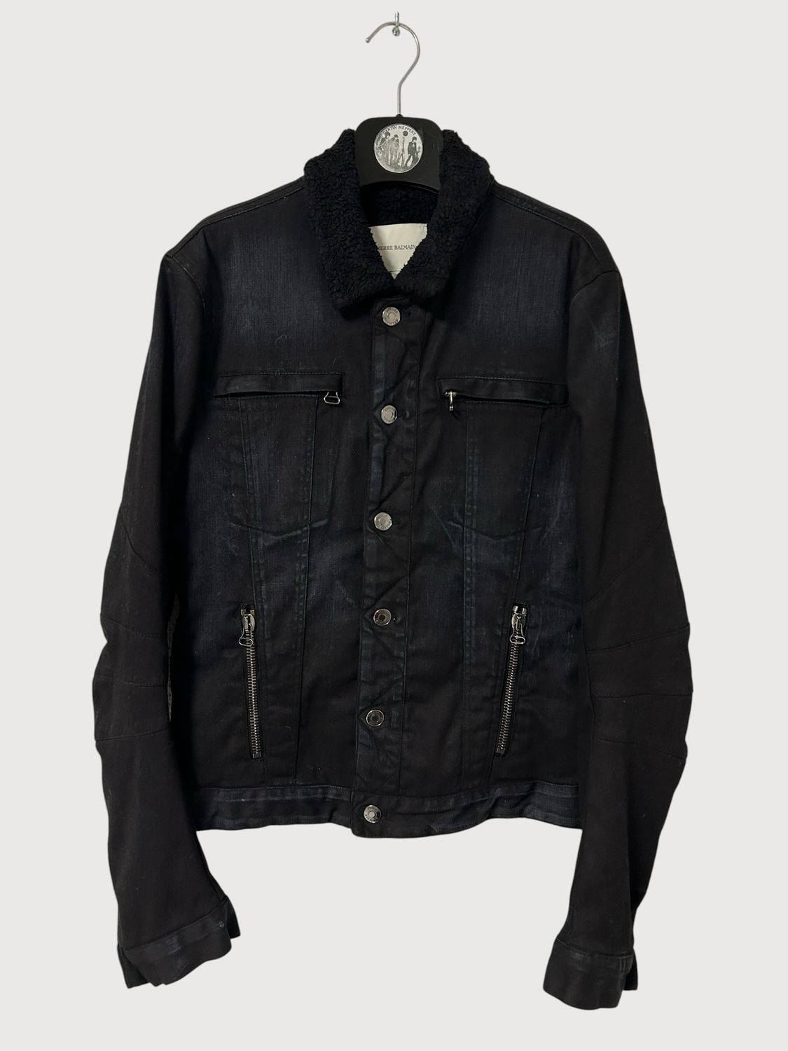 Balmain 2012 Fur-Lined Biker Trucker Jacket