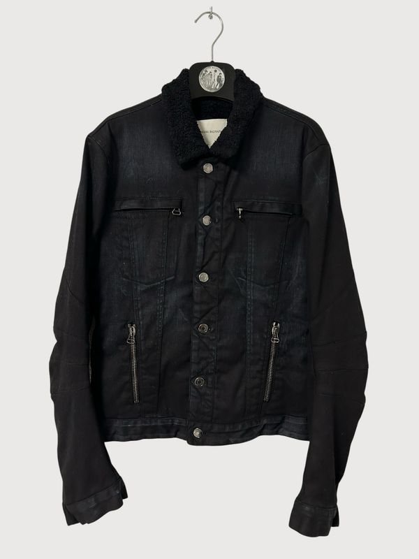 Balmain 2012 Fur-Lined Biker Trucker Jacket