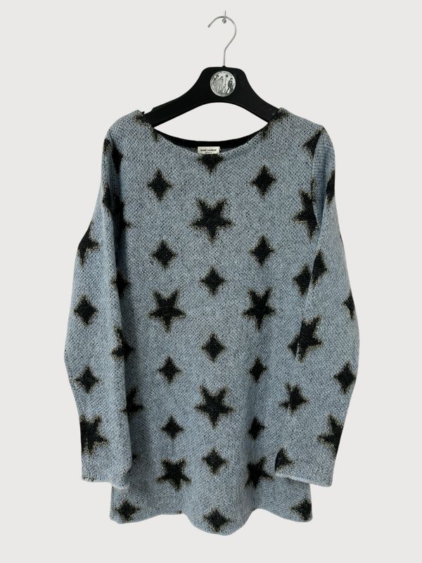Saint Laurent Paris by Hedi Slimane FW2013 Mohair Lurex Star Knit Sweater