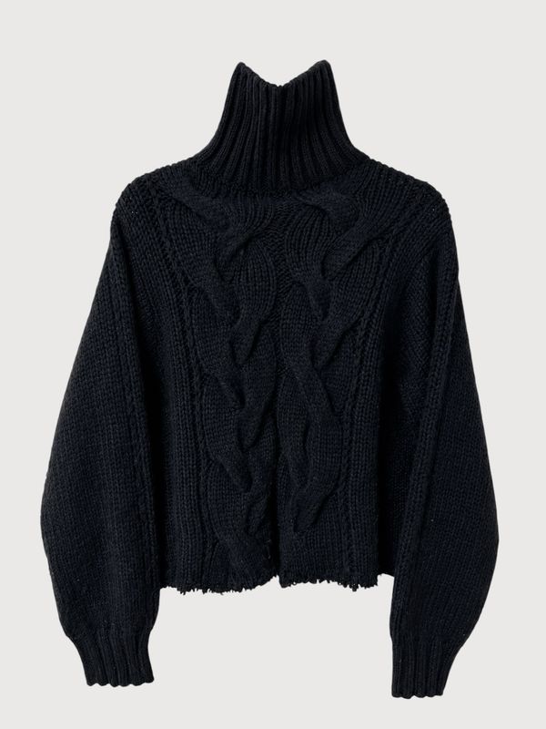 Dries Van Noten Alpaca Turtleneck Cable Knit