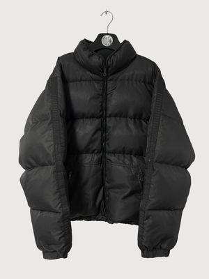 Supreme FW2017 Reflective Sleeve Logo Puffer Jacket