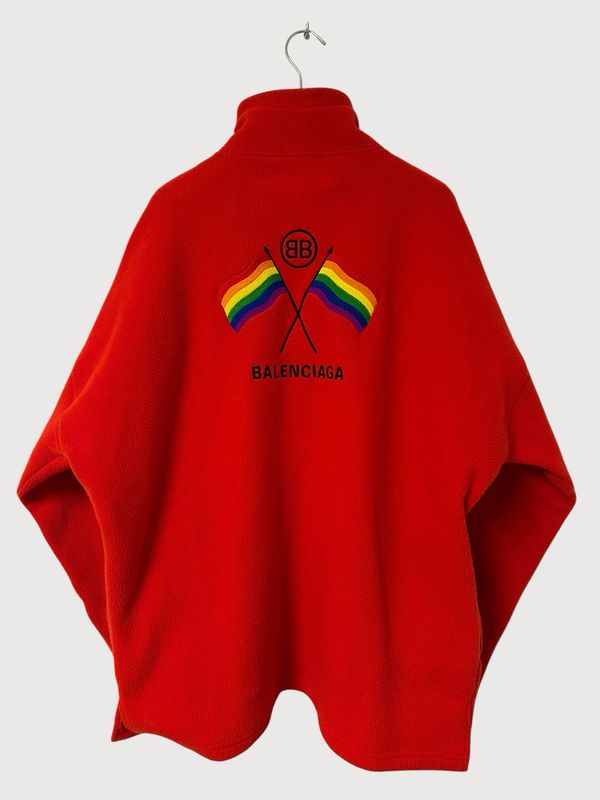 Balenciaga by Demna Gvasalia FW2018 Pride Rainbow Flag Oversized Fleece Jacket