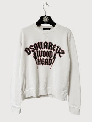 Dsquared2 FW2017 Wood Head Metal Logo Crewneck