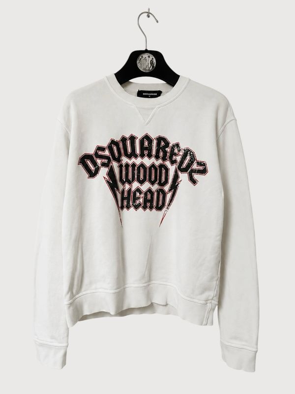 Dsquared2 FW2017 Wood Head Metal Logo Crewneck