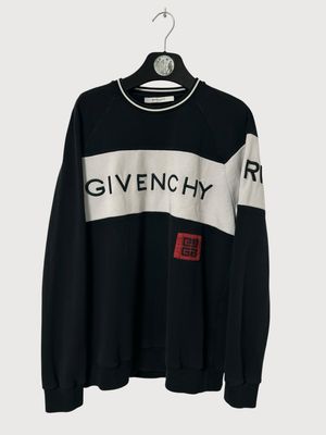 Givenchy by Riccardo Tisci SS2017 Embroidered Logo Colorblock Crewneck