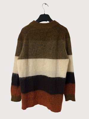 Acne Studios Raya Fuzzy Mohair Colorblock Knit Sweater