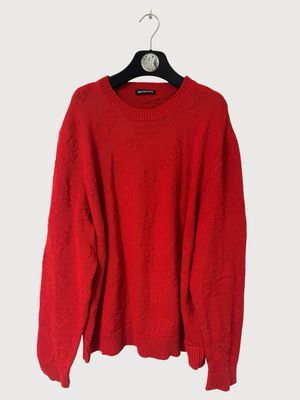 Balenciaga by Demna Gvasalia FW2019 All Over Logo Intarsia Knit Sweater