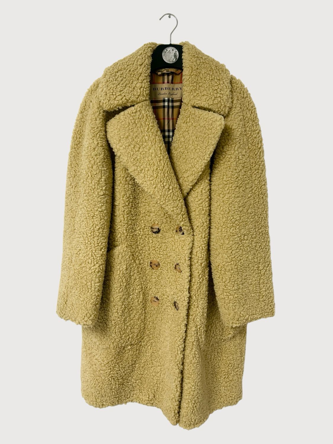 Burberry Shearling Double-Breasted Oversized Coat