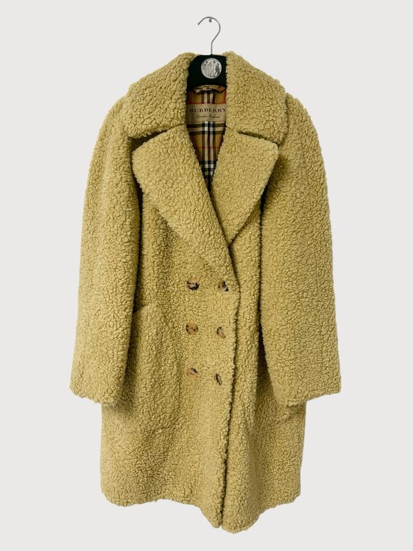 Burberry Shearling Double-Breasted Oversized Coat