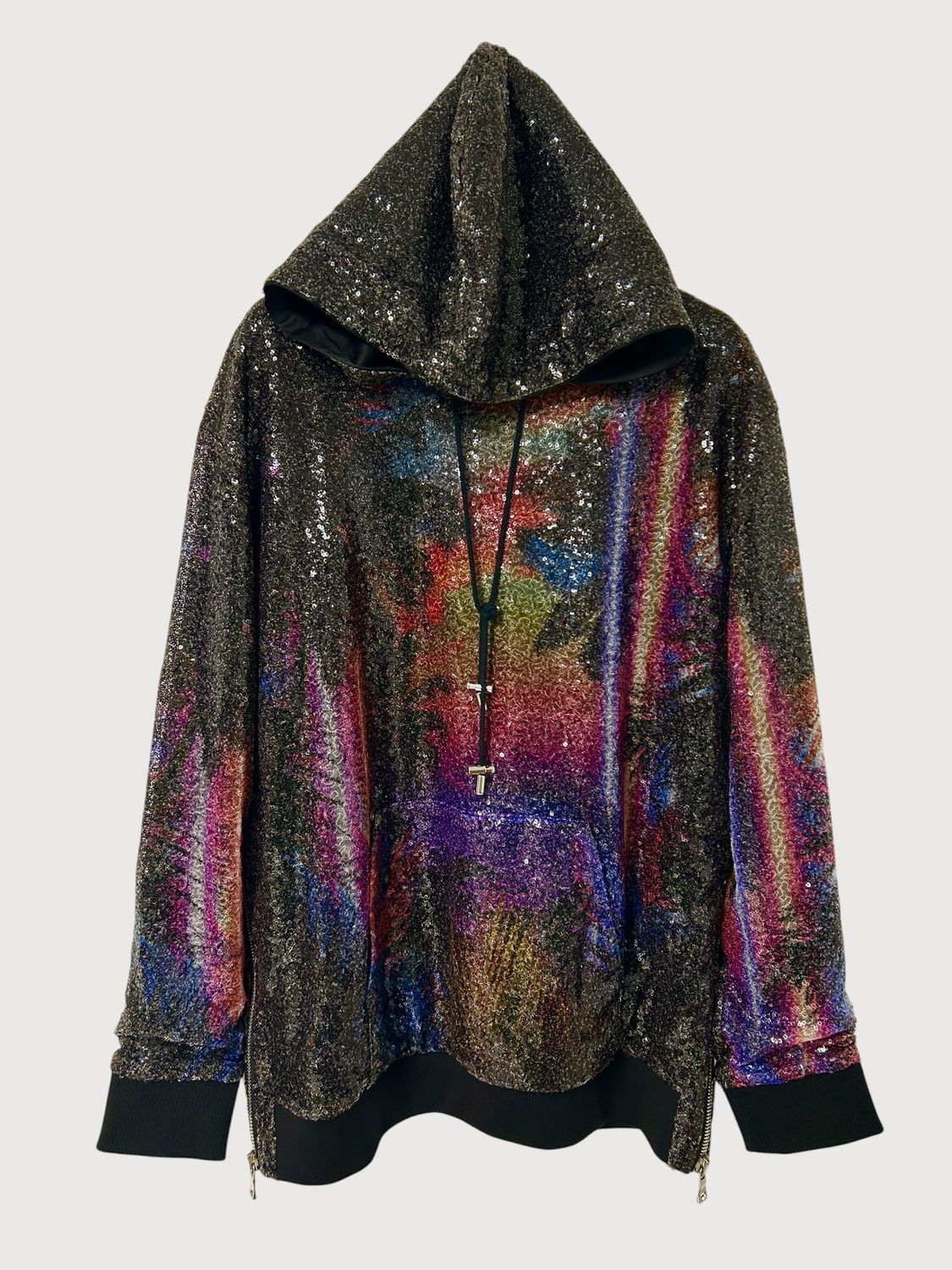 Balmain by Olivier Rousteing Resort 2019 Sequin Galaxy Palm Tree Hoodie