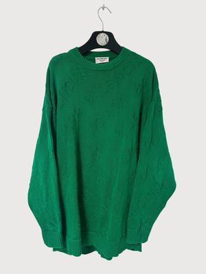 Balenciaga by Demna 2021 Wardrobe All Over Logo Knit Sweater