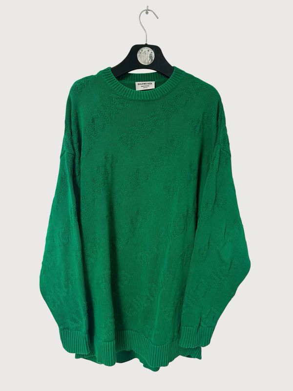 Balenciaga by Demna 2021 Wardrobe All Over Logo Knit Sweater