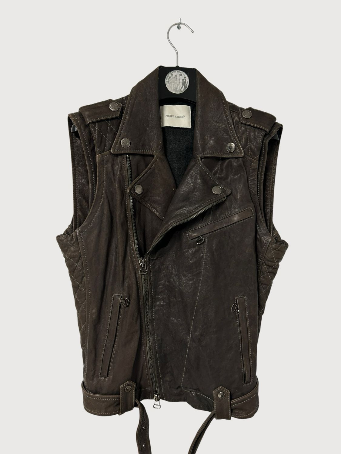 Balmain  2012 Leather Biker Vest