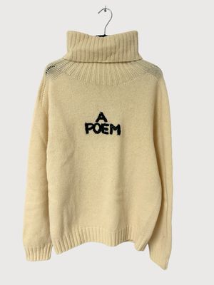 Celine by Hedi Slimane FW2021 “Teen Knight Poem” Embroidered Turtleneck Knit