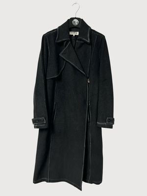 Maison Margiela FW2012 Waxed Wool Asymmetric Zip Long Coat