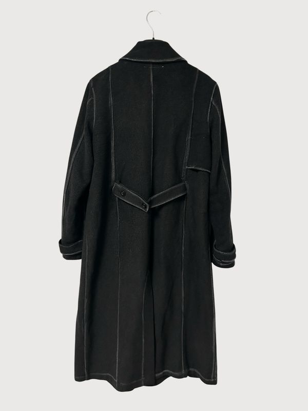 Maison Margiela FW2012 Waxed Wool Asymmetric Zip Long Coat