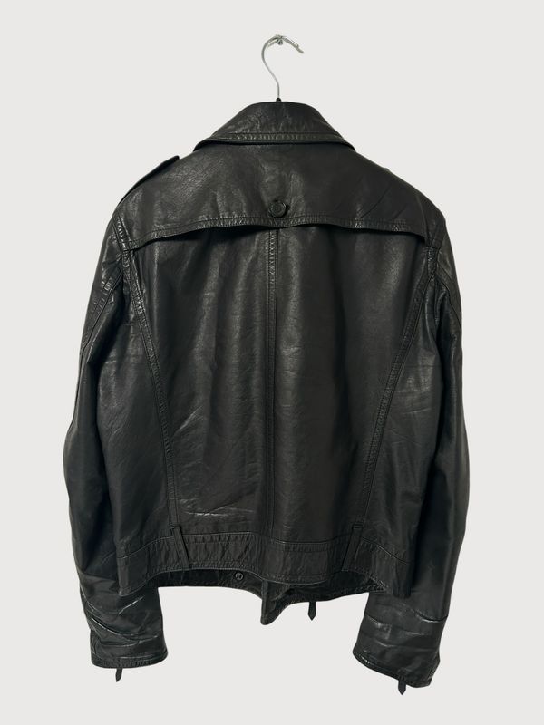 Burberry FW2012 double-breasted leather biker jacket