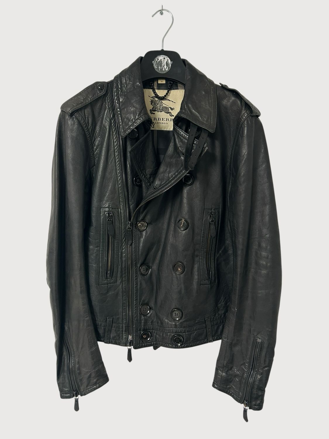 Burberry FW2012 double-breasted leather biker jacket