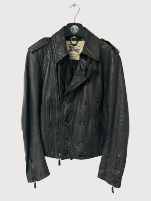 Burberry FW2012 double-breasted leather biker jacket