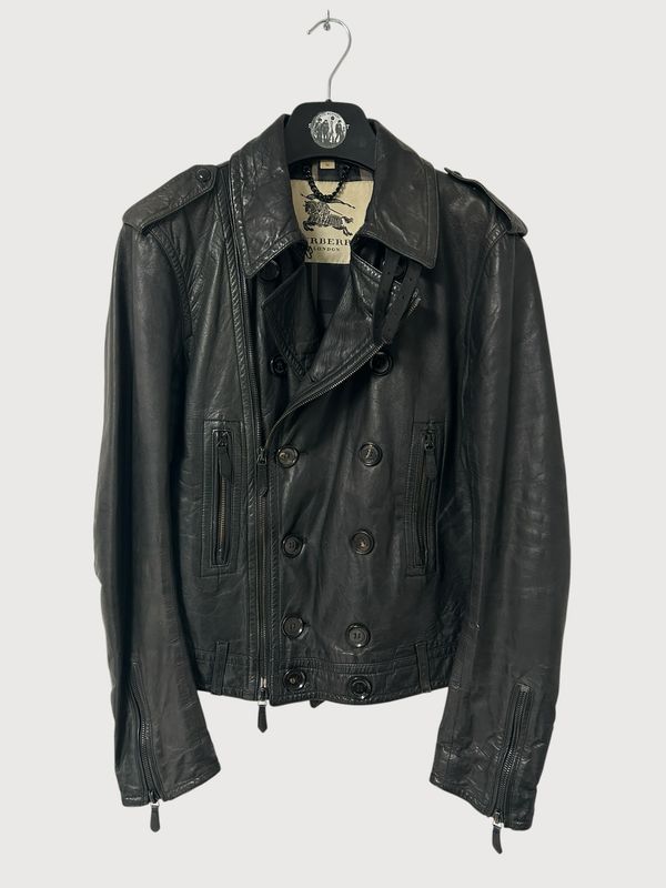 Burberry FW2012 double-breasted leather biker jacket