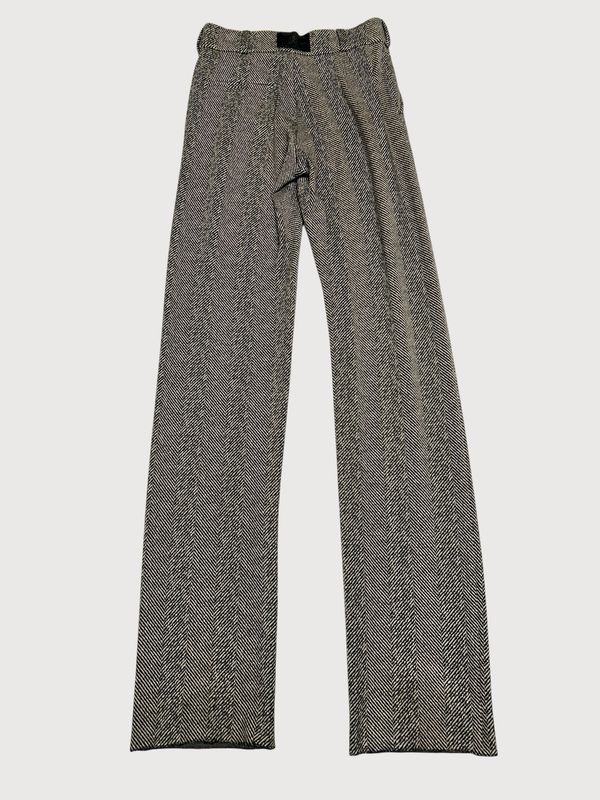 Vetements FW2021 elongated wool herringbone trousers
