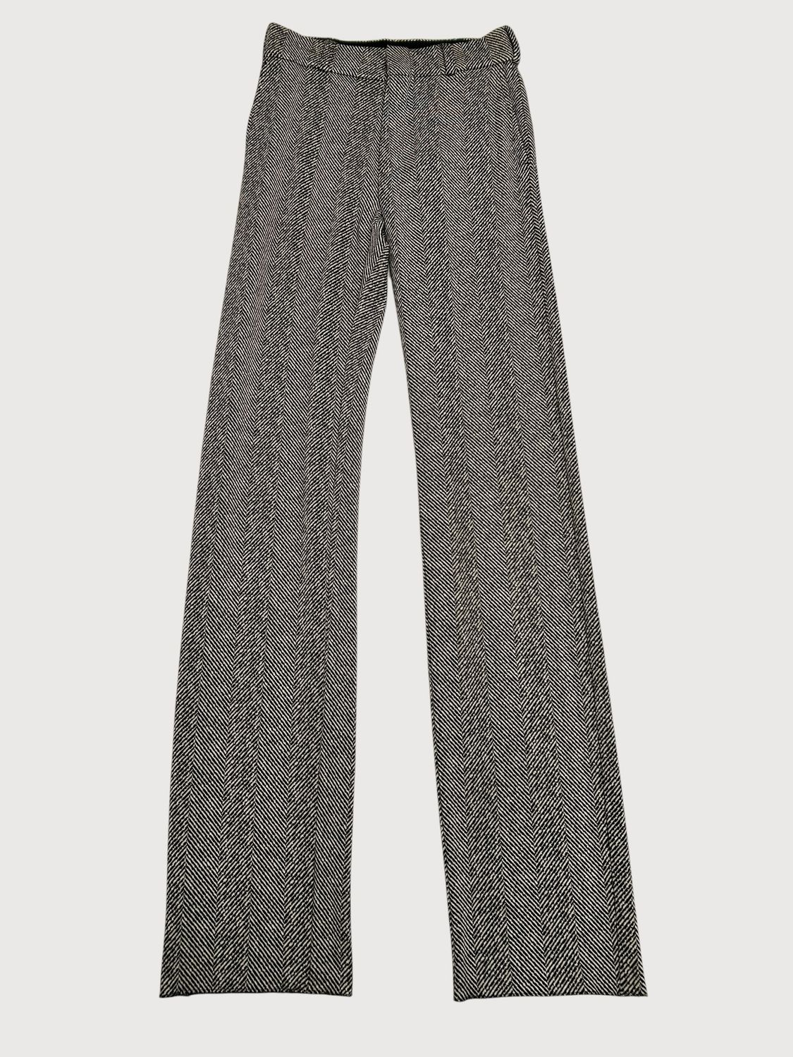 Vetements FW2021 elongated wool herringbone trousers