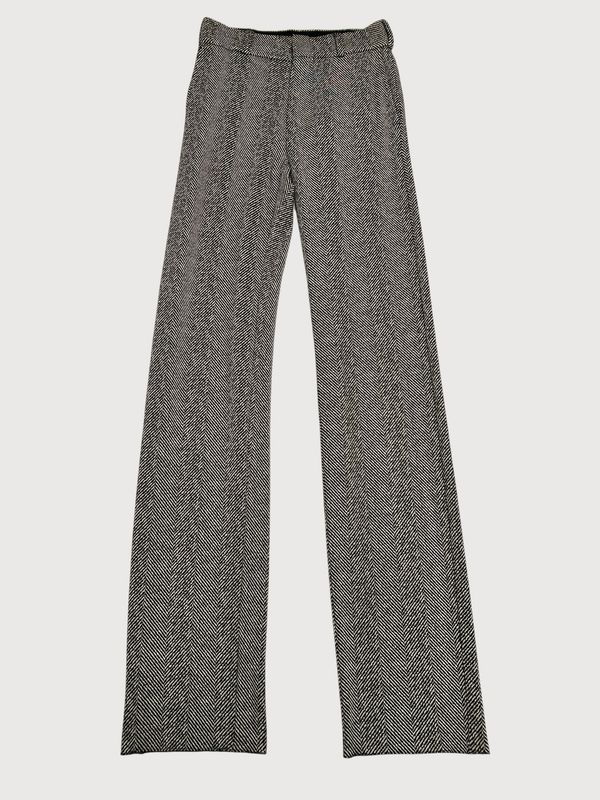 Vetements FW2021 elongated wool herringbone trousers