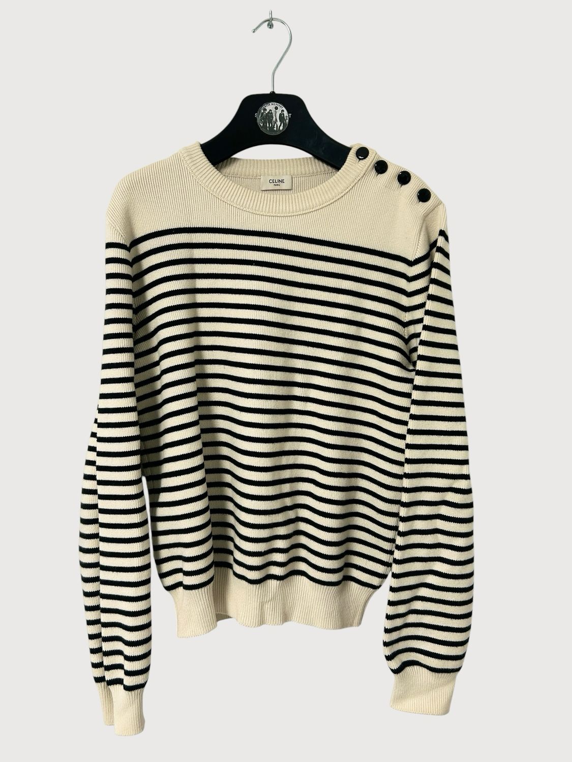 Celine by Hedi Slimane FW2023 runway striped button knit