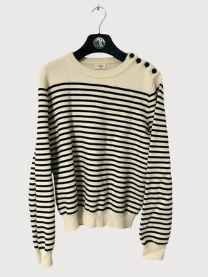 Celine by Hedi Slimane FW2023 runway striped button knit