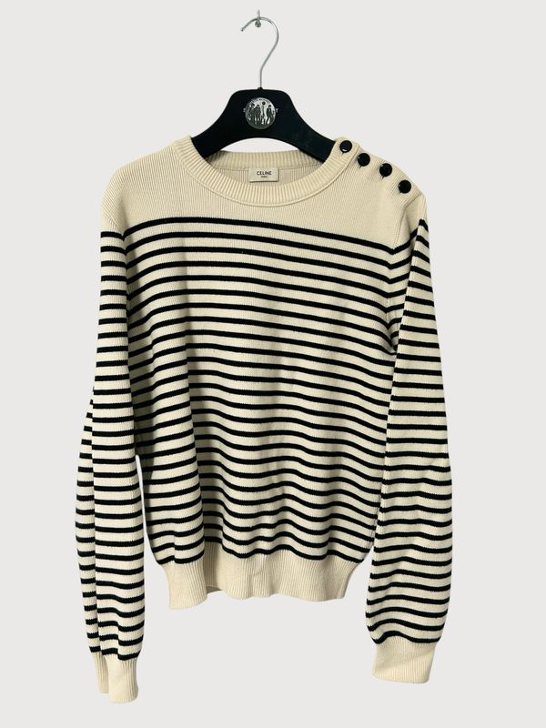 Celine by Hedi Slimane FW2023 runway striped button knit