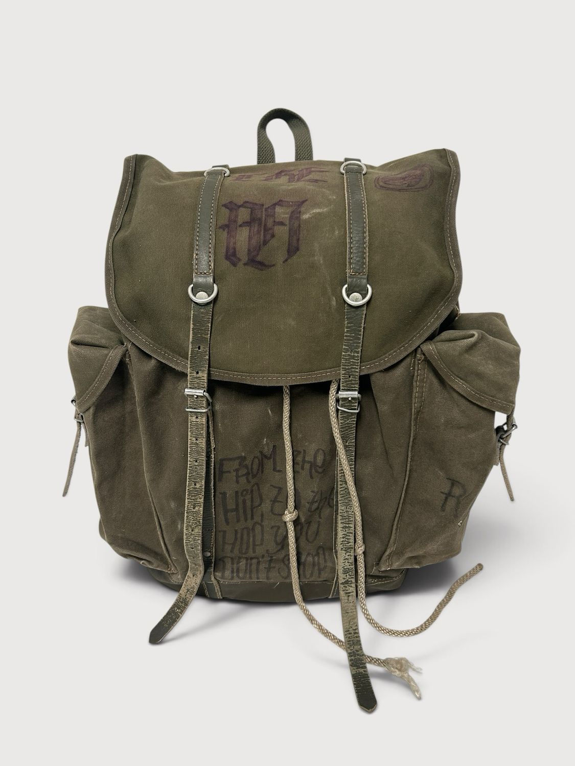Vintage Military 1970s Personalized Canvas Backpack