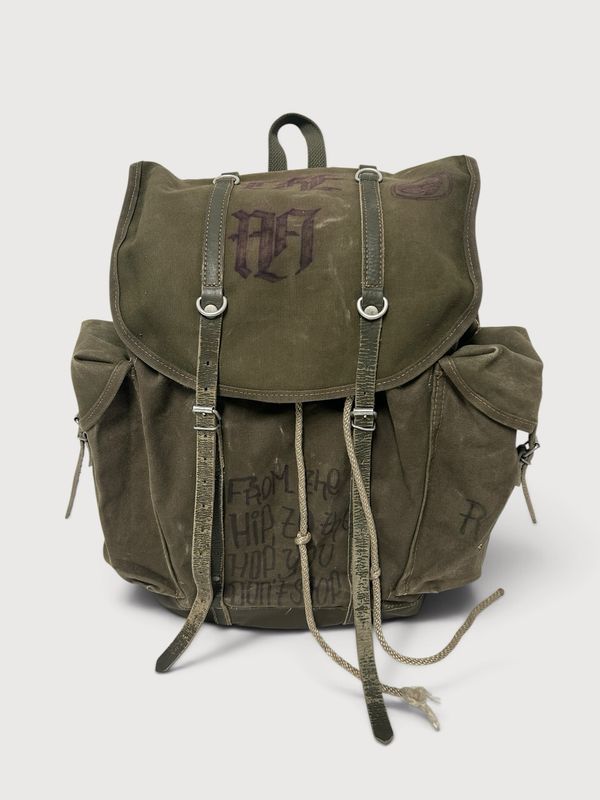 Vintage Military 1970s Personalized Canvas Backpack