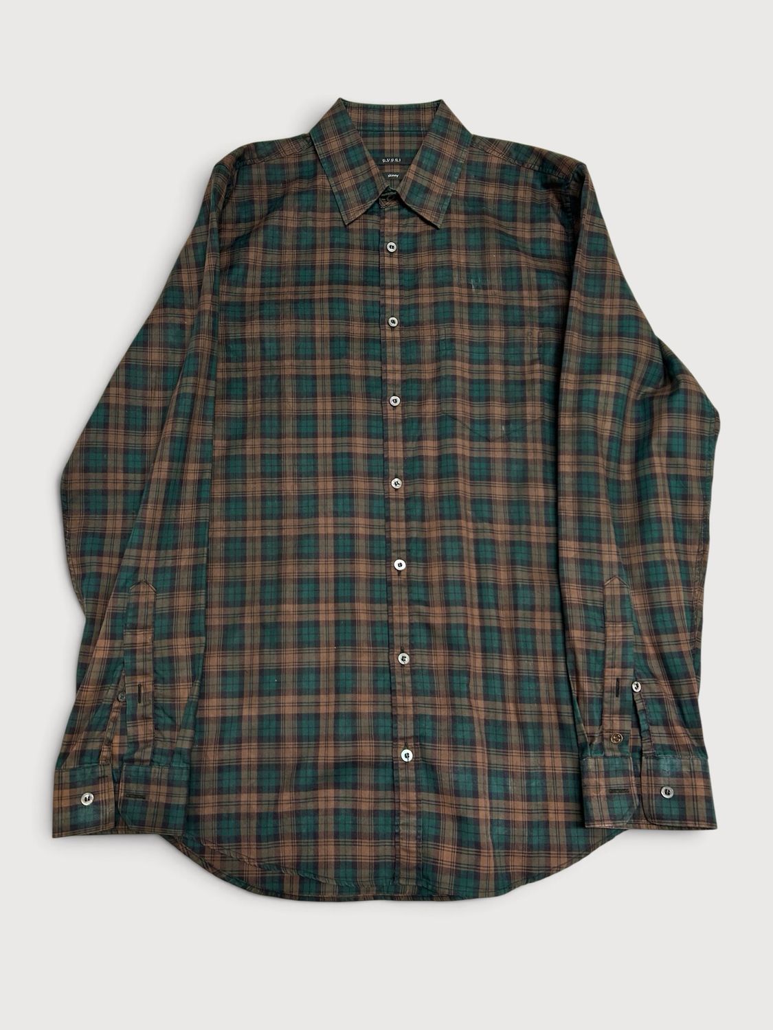 Gucci SS2012 Skinny Tartan Check Shirt