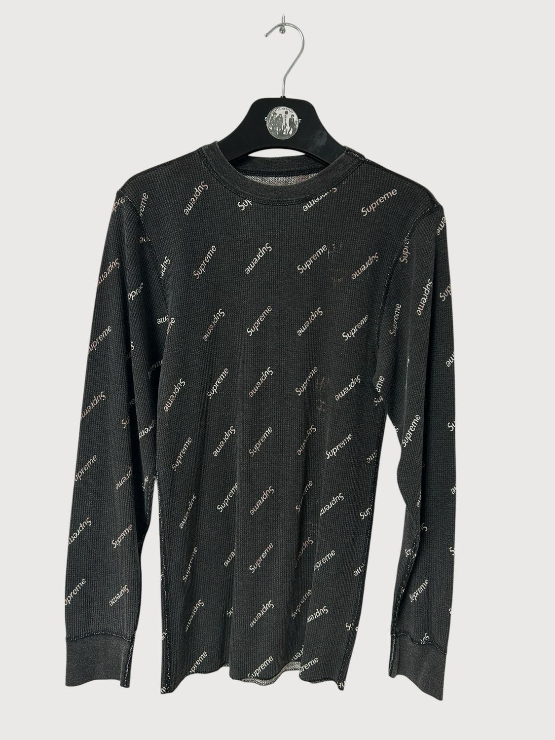 Supreme All Over Logo Waffle Thermal Crew