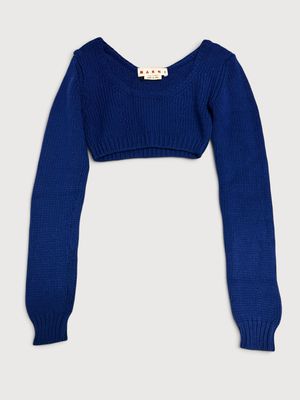 Marni Cropped Rib Knit Sweater